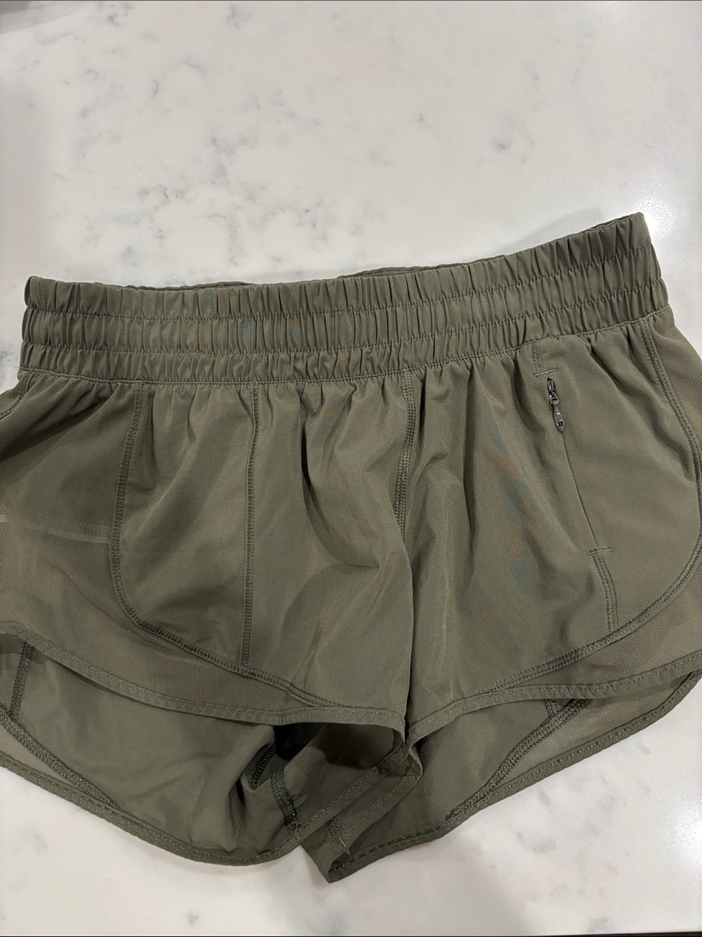 Women's Lululemon Olive Green Performance Shorts, Size 6